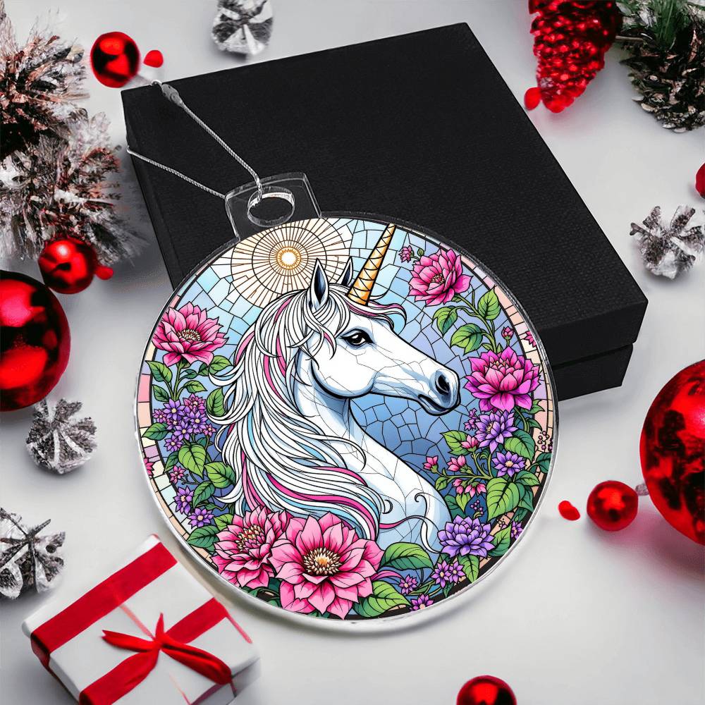 Unicorn Acrylic Christmas Ornament