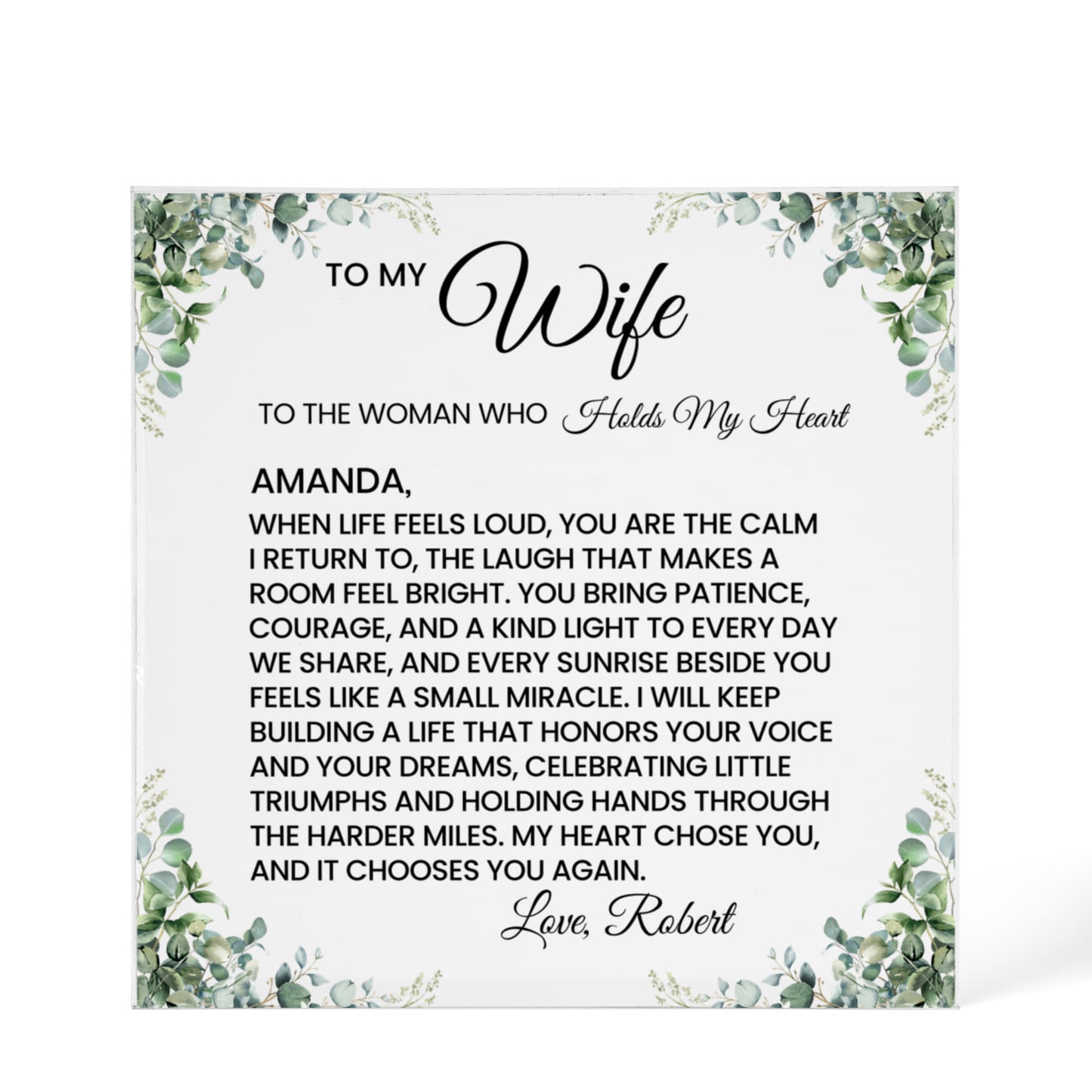 Personalized Wife Gift Plaque