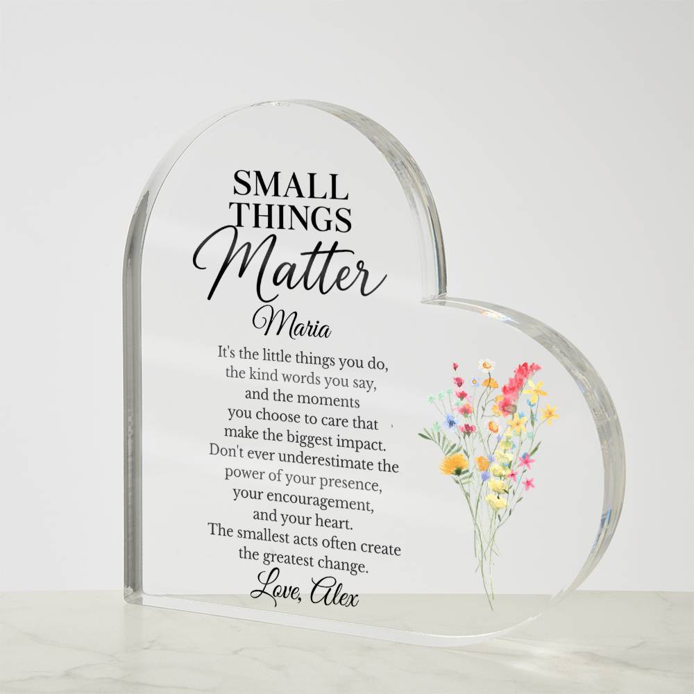 Small Things Matter Thank You Appreciation plaque