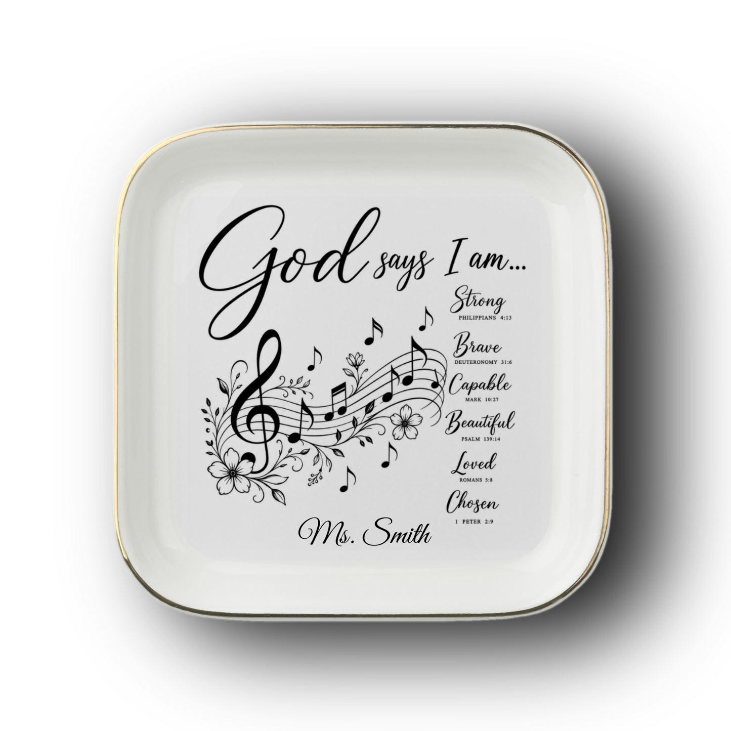 Music Notes Christian Jewelry Dish Trinket Tray