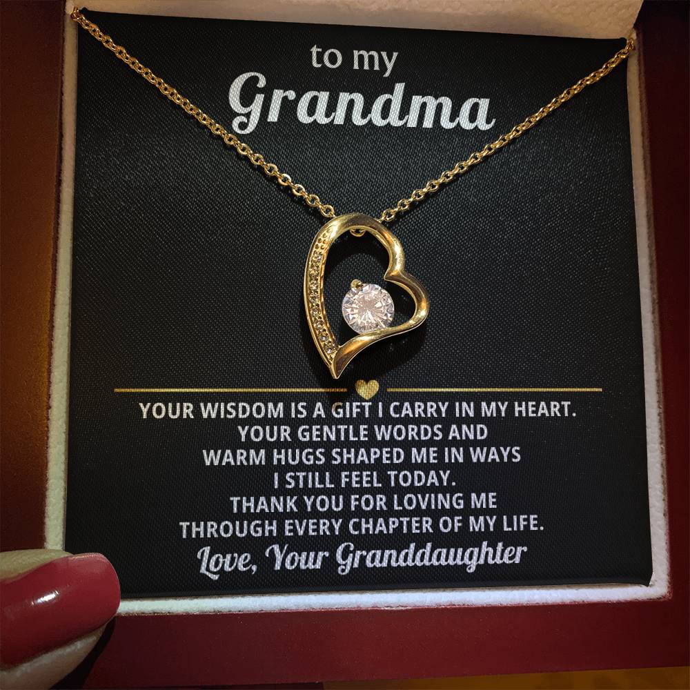 To My Grandma Necklace Gift from Granddaughter or Grandson