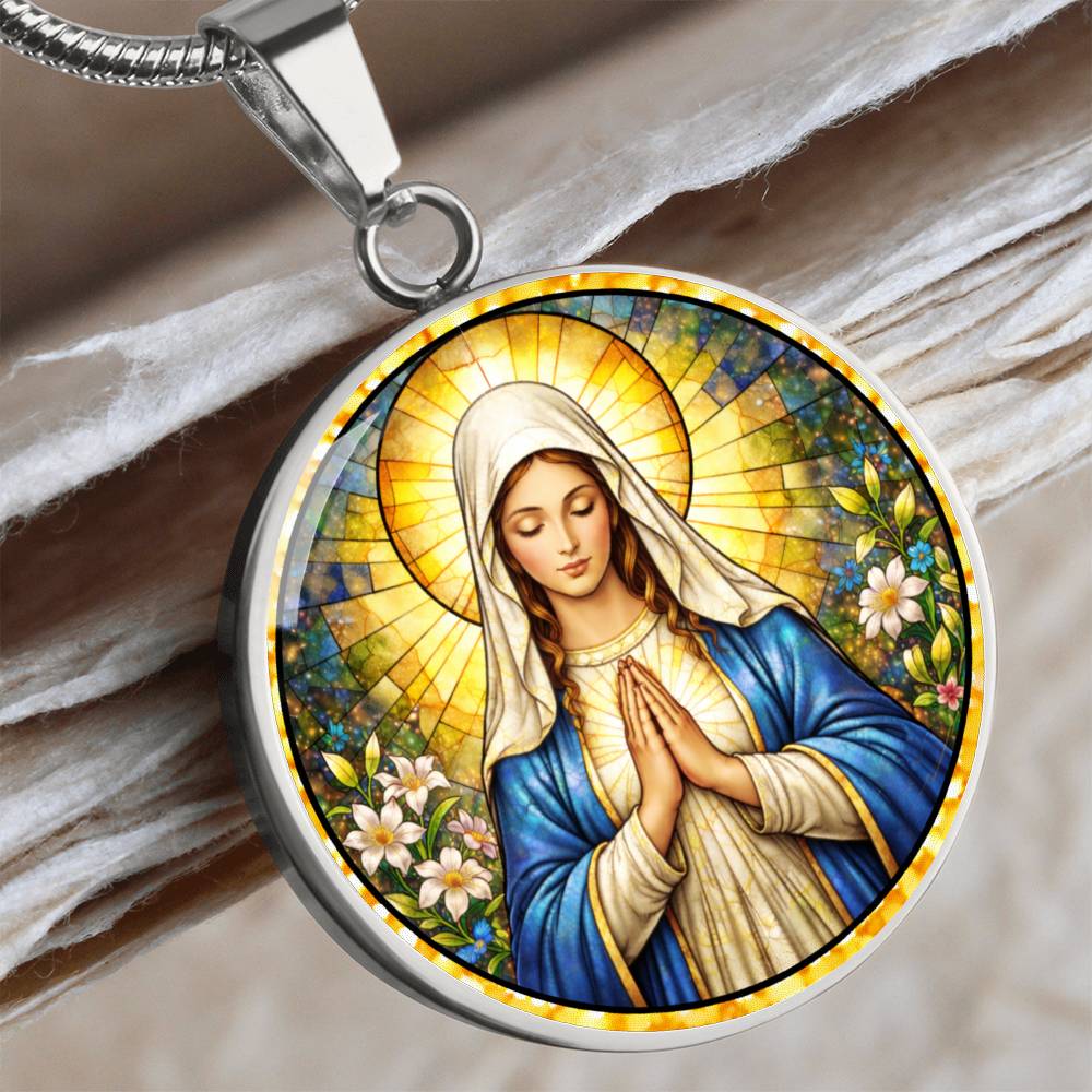 Mother Virgin Mary Personalized Engraved Necklace Bracelet or Keychain