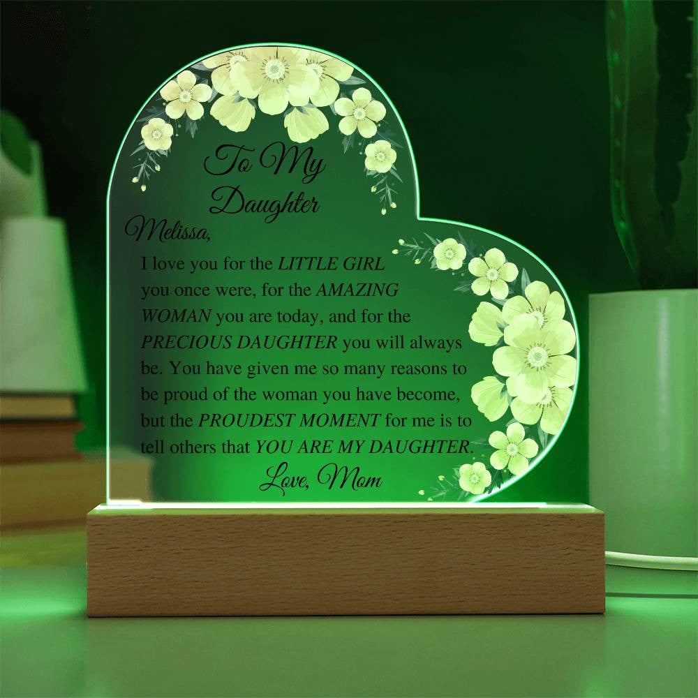 Daughter Acrylic Heart Plaque-[Heartfelt Family Gift]