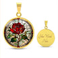 Rose Engraved Necklace in Gold or Silver-[Heartfelt Family Gift]
