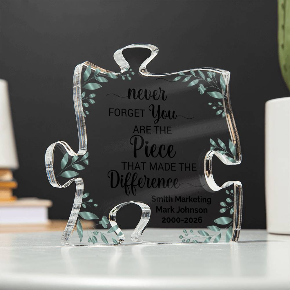 Personalized Difference Maker Plaque For Coworker Teacher Retirement
