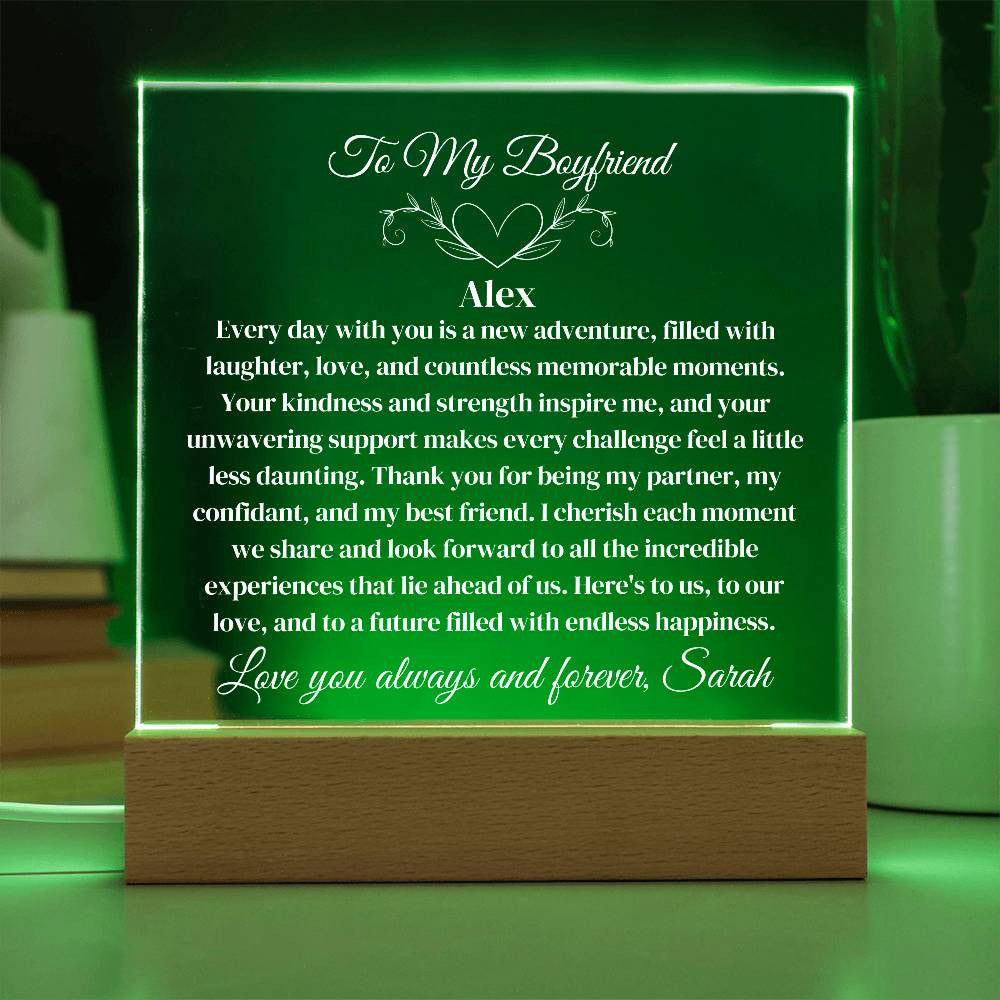 To My Boyfriend Plaque-[Heartfelt Family Gift]