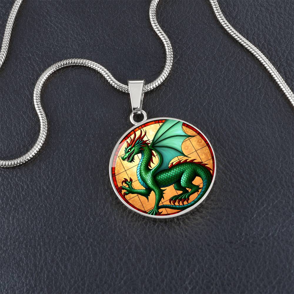 Green Dragon Pendant Necklace