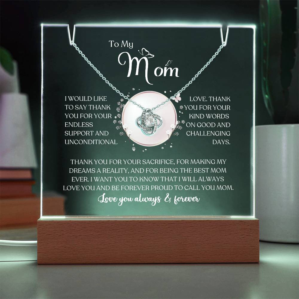 Mom Lighted Jewelry Holder with Necklace Gift Set-[Heartfelt Family Gift]