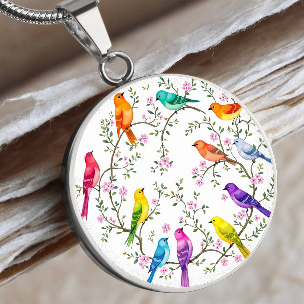 Bird  Necklace with Engraving