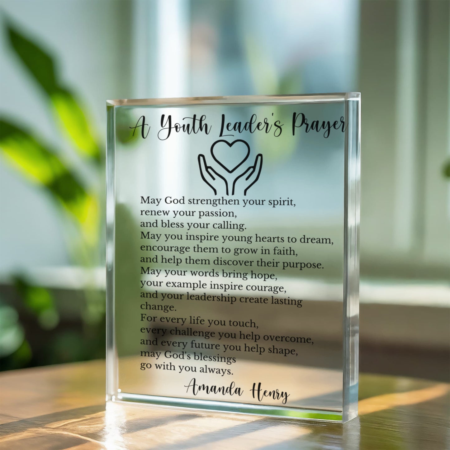 Youth Leader Prayer Plaque, Inspirational Gift for Mentors