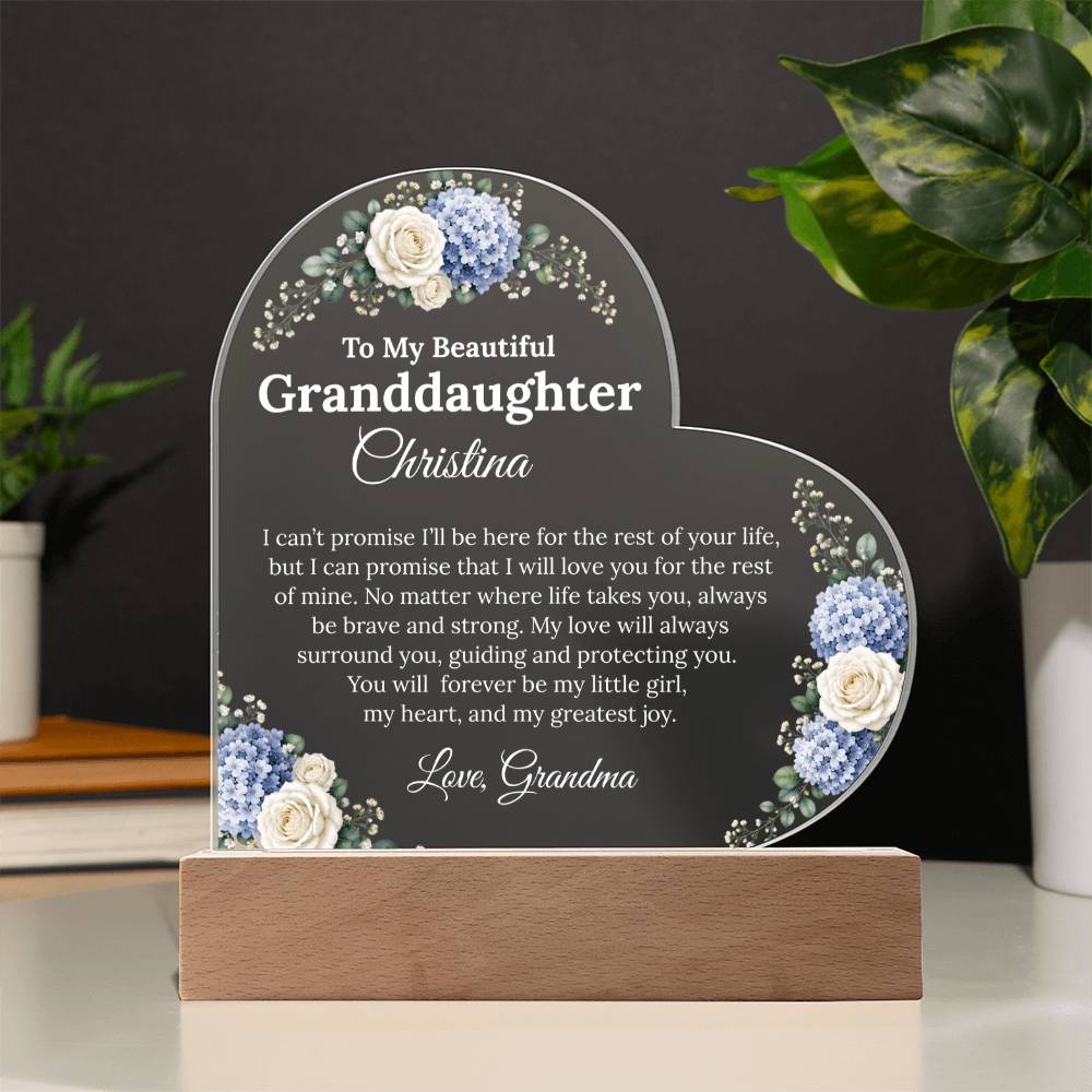Granddaughter Lighted Acrylic Heart Plaque Gift