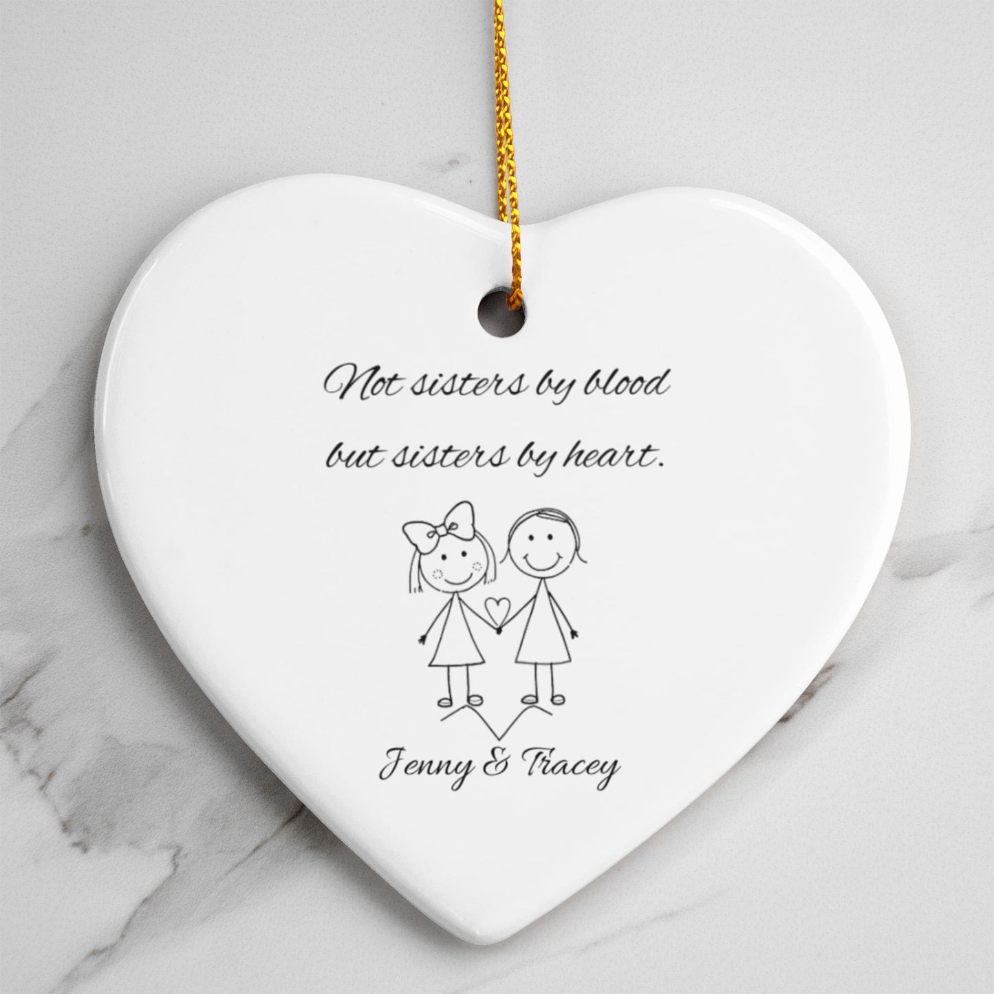 Soul Sister Best Friend Ceramic Heart Ornament