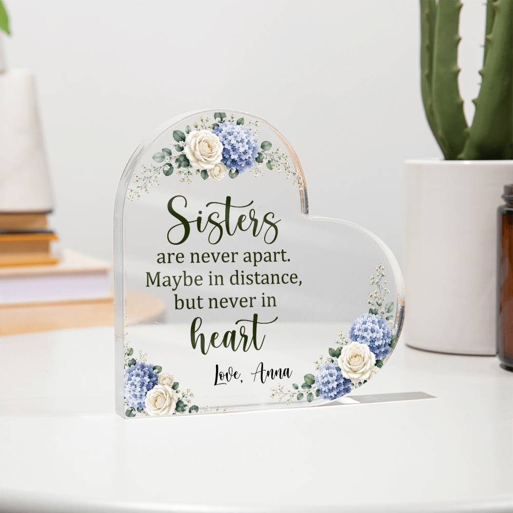 Sisters Acrylic Heart Plaque