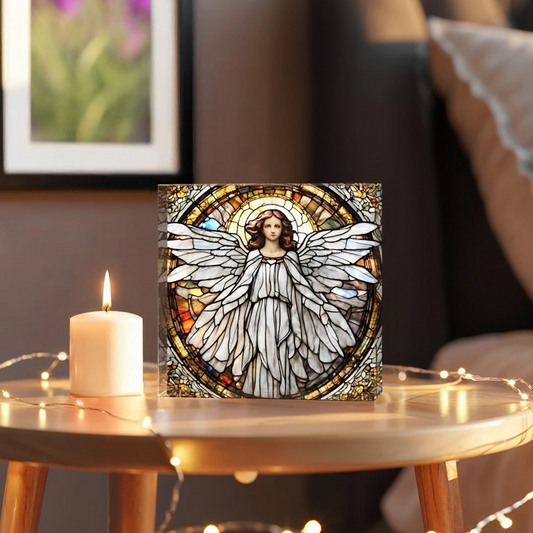 Angel Printed Acrylic Block Religious Christmas Guardian Angel