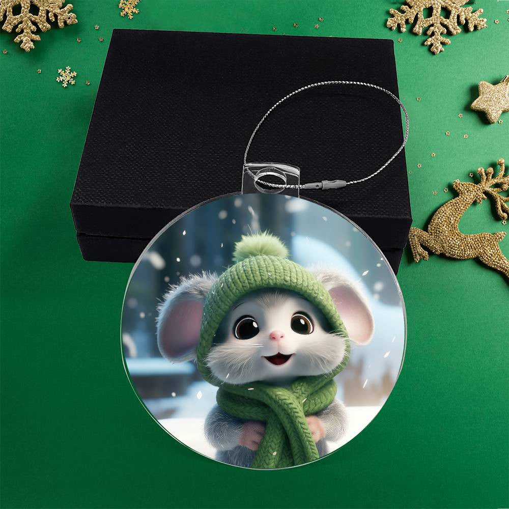 Mouse Acrylic Christmas Ornament-[Heartfelt Family Gift]
