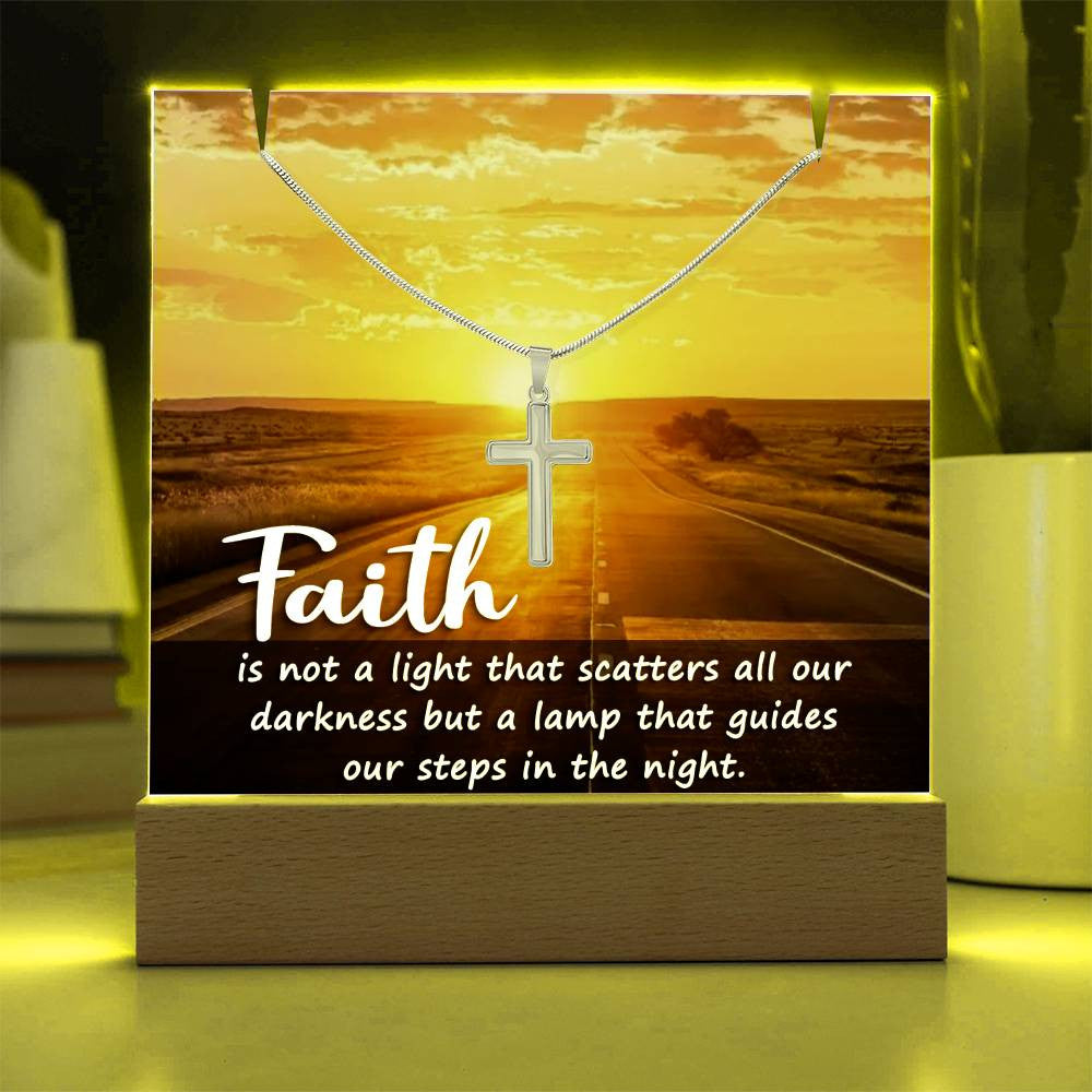 Faith is not a light Religious Plaque & Cross Gift Set-[Heartfelt Family Gift]