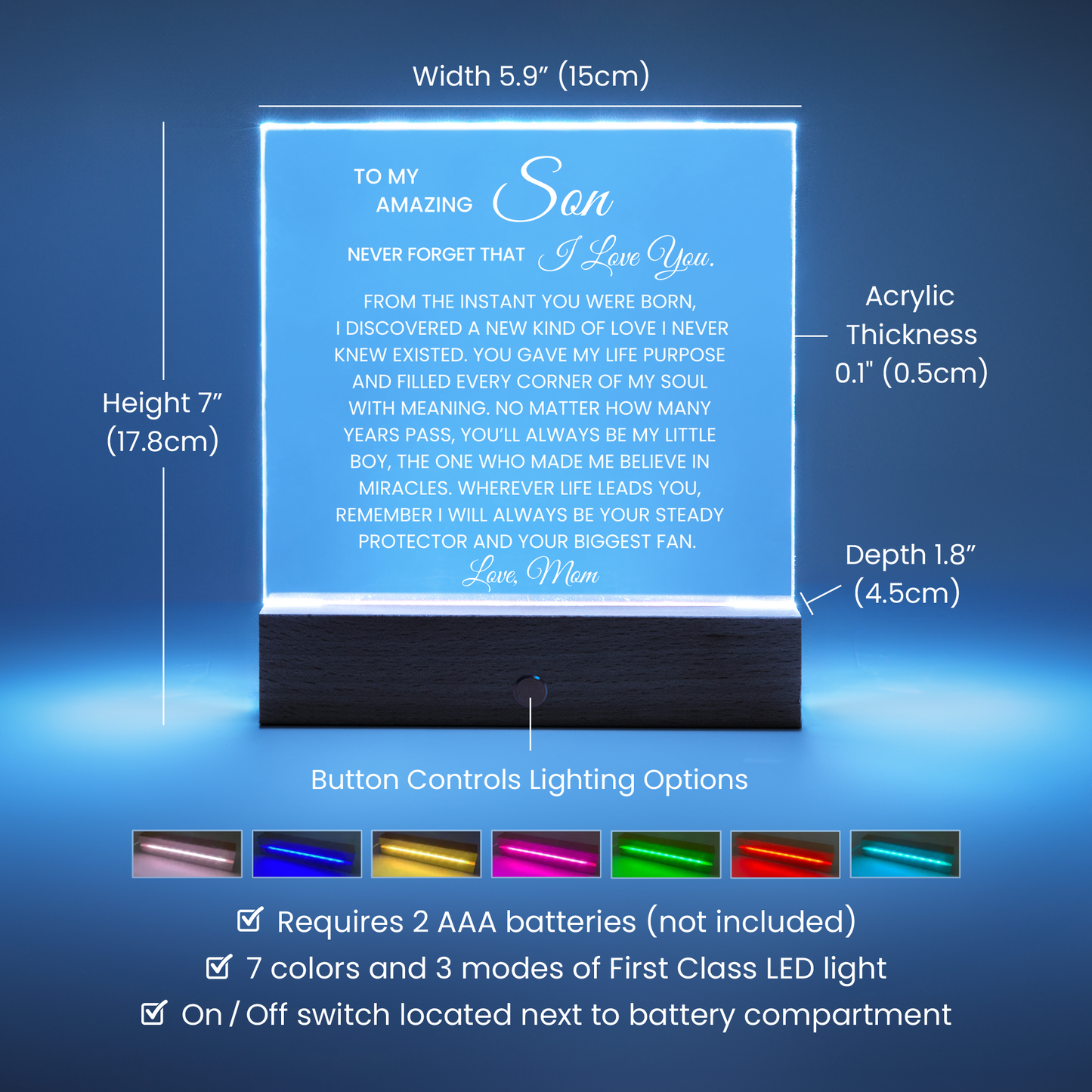 Son Lighted Acrylic Plaque Gift