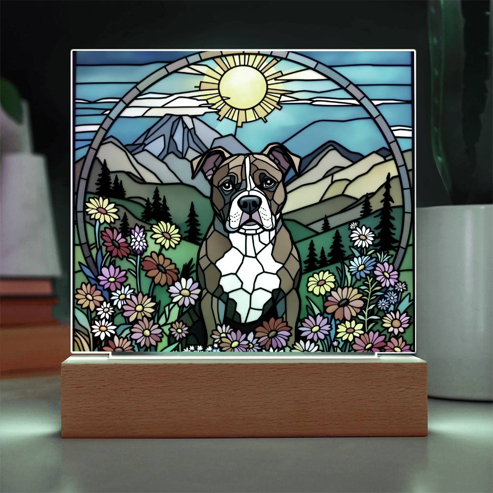 Pitbulll Dog Lighted Plaque