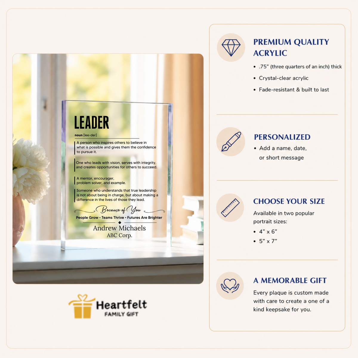 Leader Definition Plaque