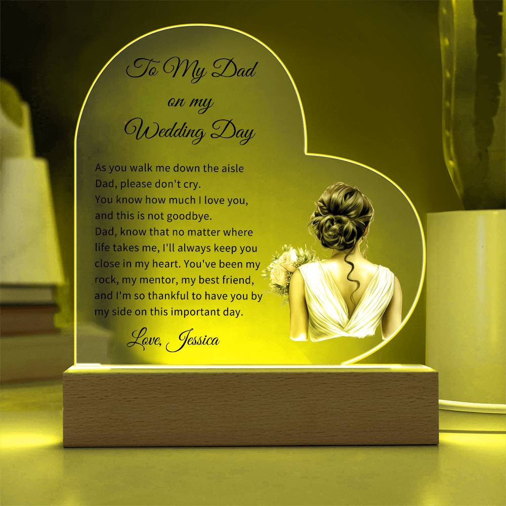 Father of The Bride Custom Wedding Plaque-[Heartfelt Family Gift]