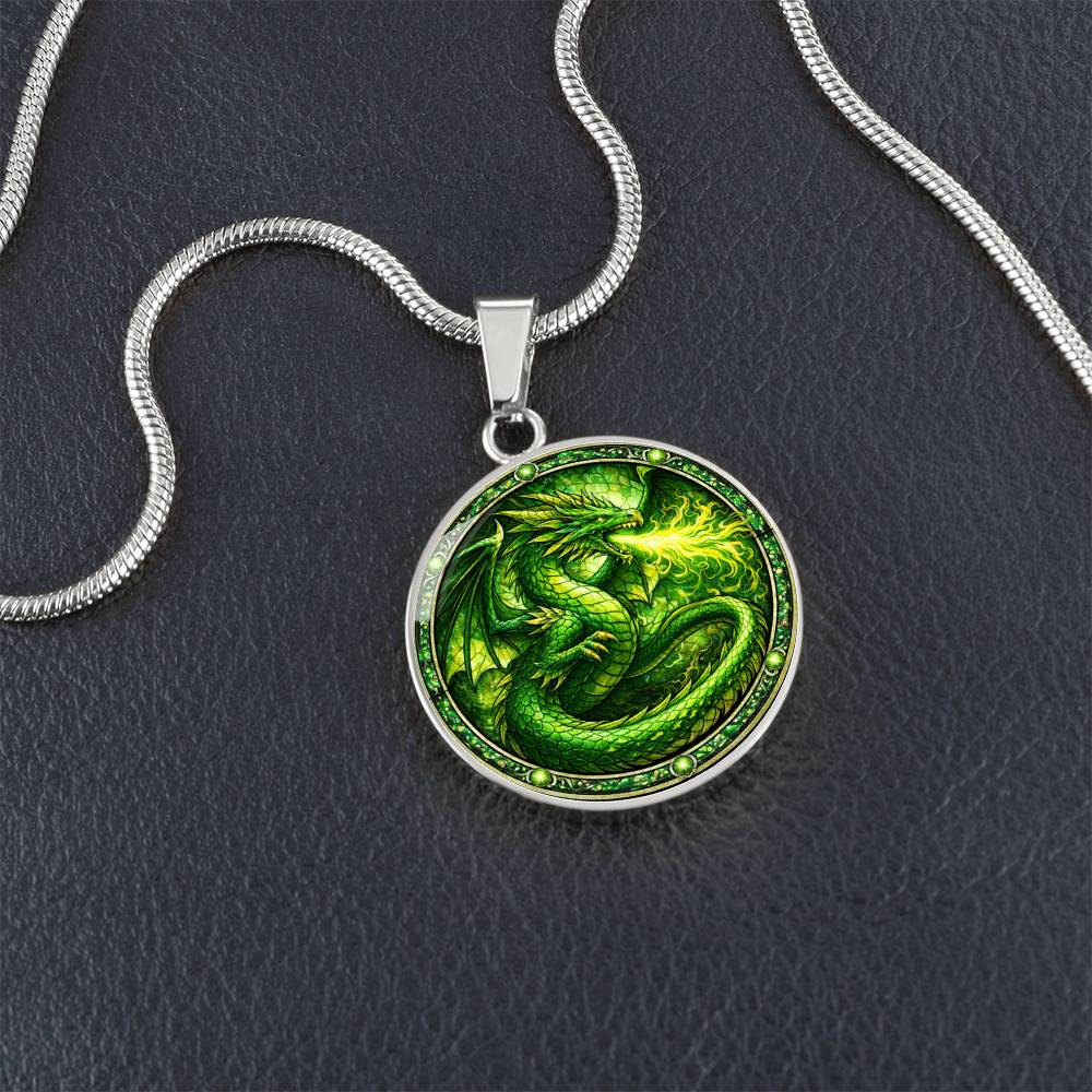 Green Dragon Personalized Engraved Necklace Bracelet or Keychain