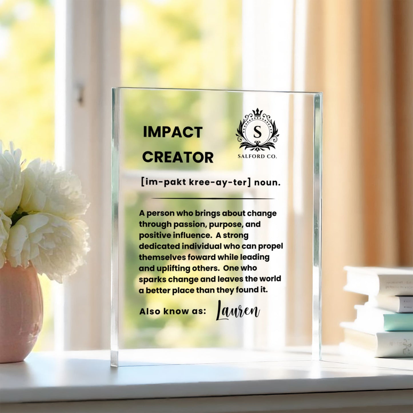 Impact Creator Acrylic Plaque with Optional Logo