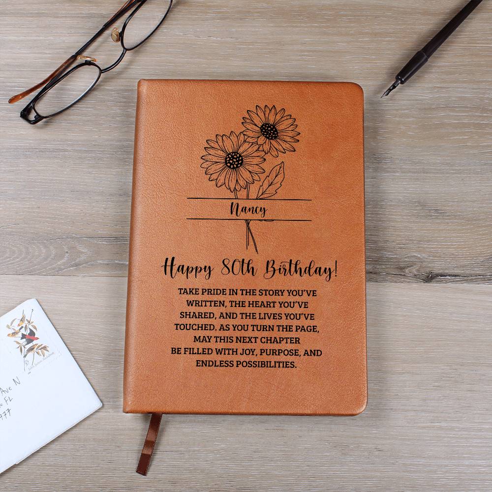 80th Birthday Birth Flower Journal