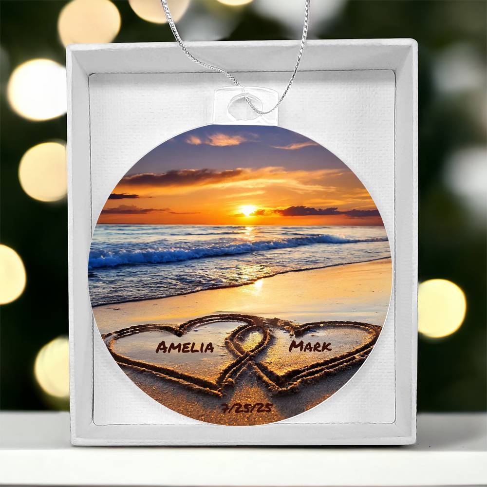 Custom Anniversary Beach Ornament
