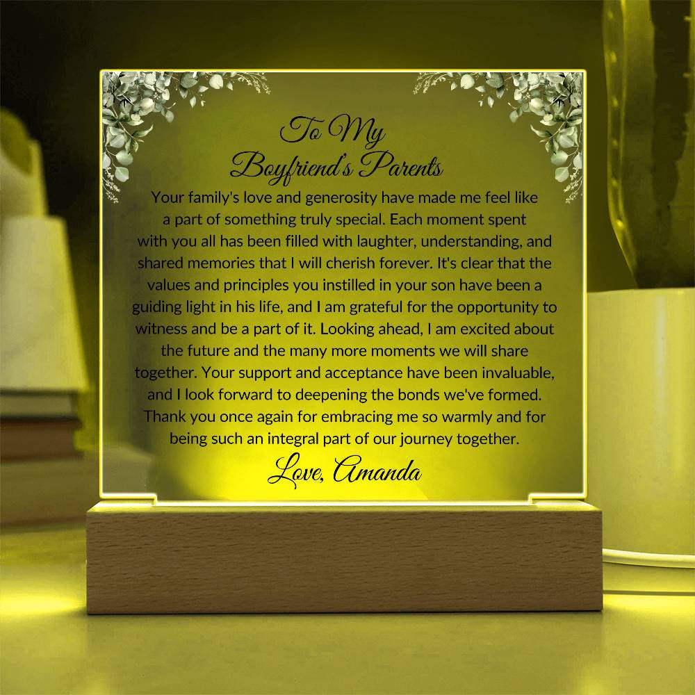 Boyfriends Parents Acrylic Plaque-[Heartfelt Family Gift]
