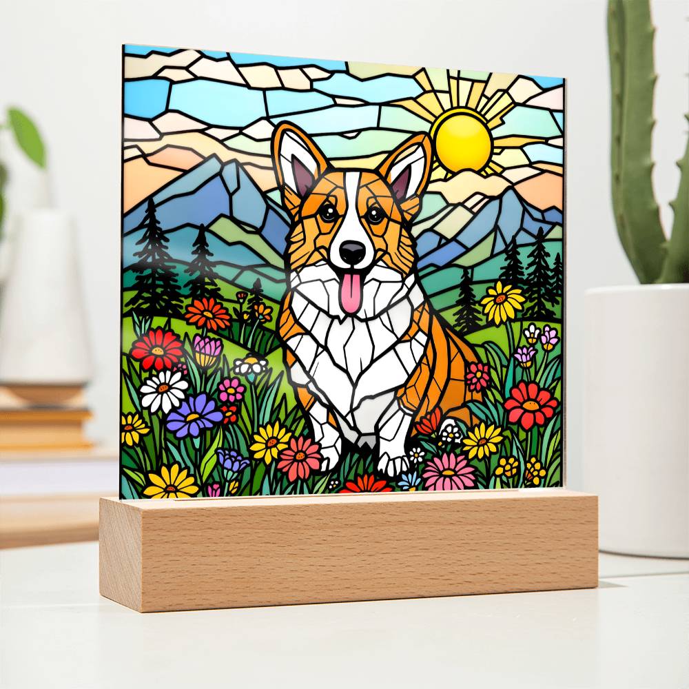 Corgi Dog Lighted Plaque