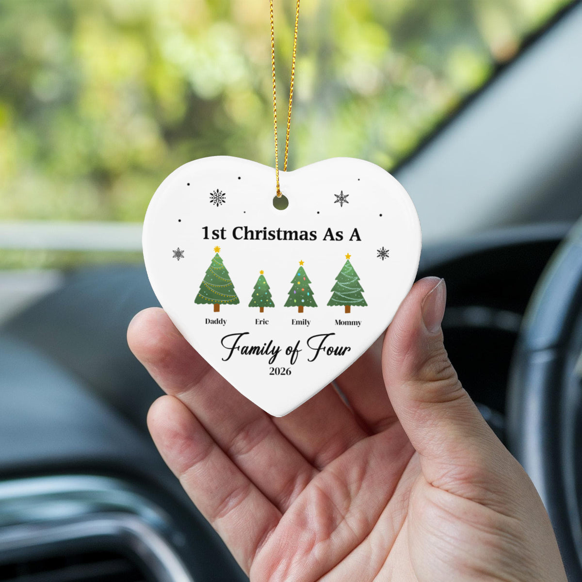 1st Christmas As  Family of Four Ornament
