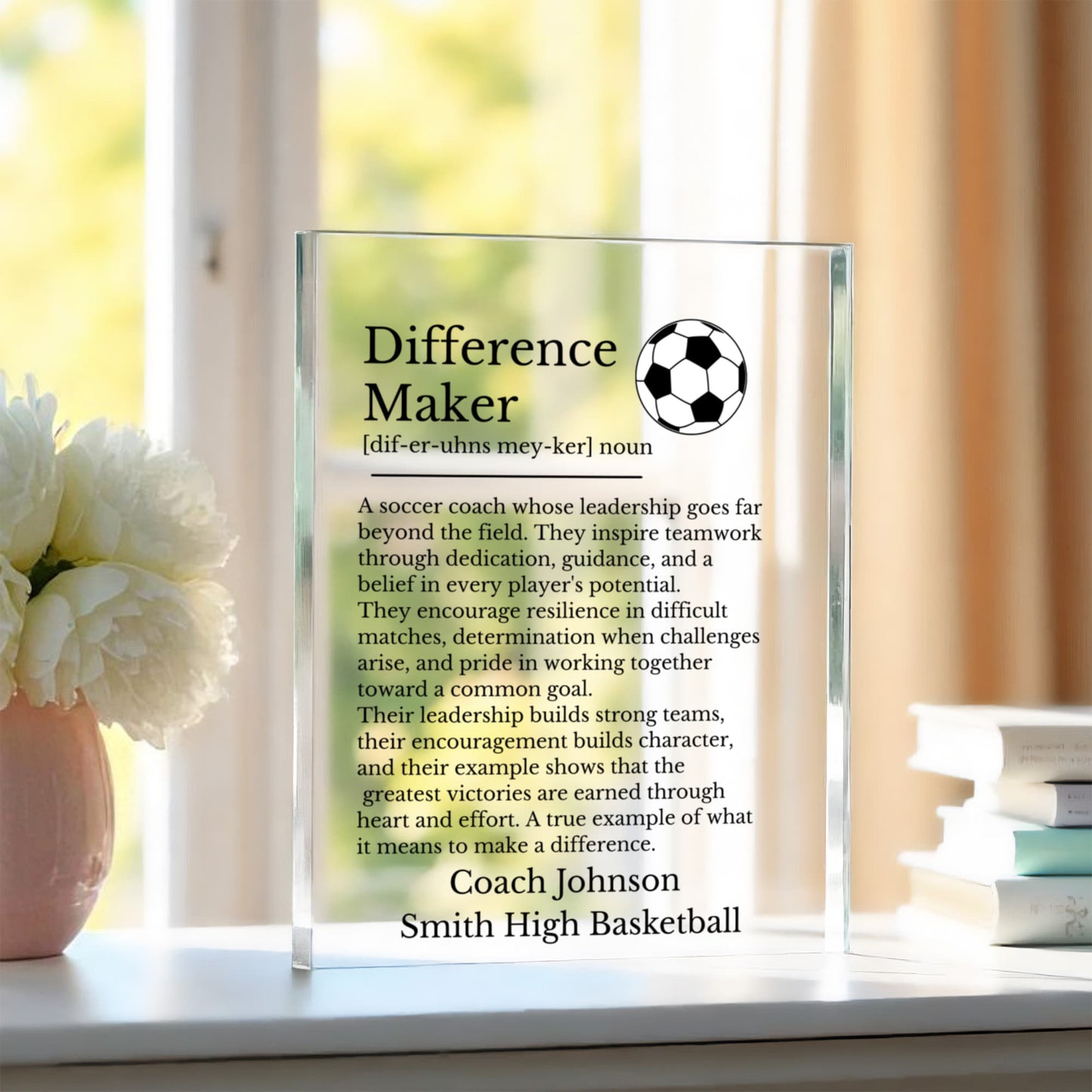 Soccer Coach Difference Maker Plaque