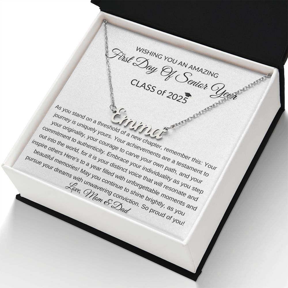 First Day of Senior Year Class of 2025 Gift Necklace-[Heartfelt Family Gift]