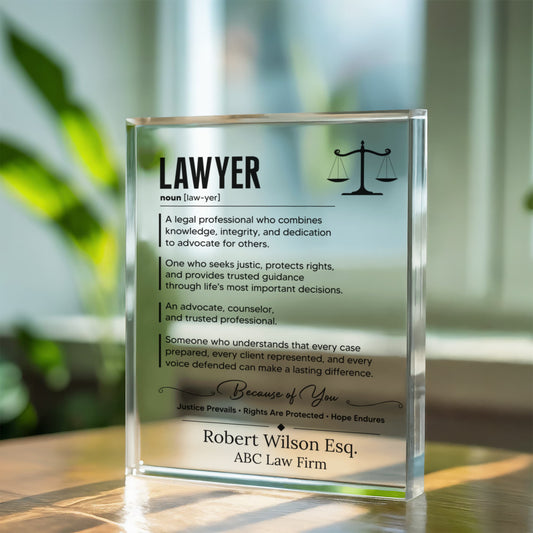 Lawyer Appreciation Plaque Gift