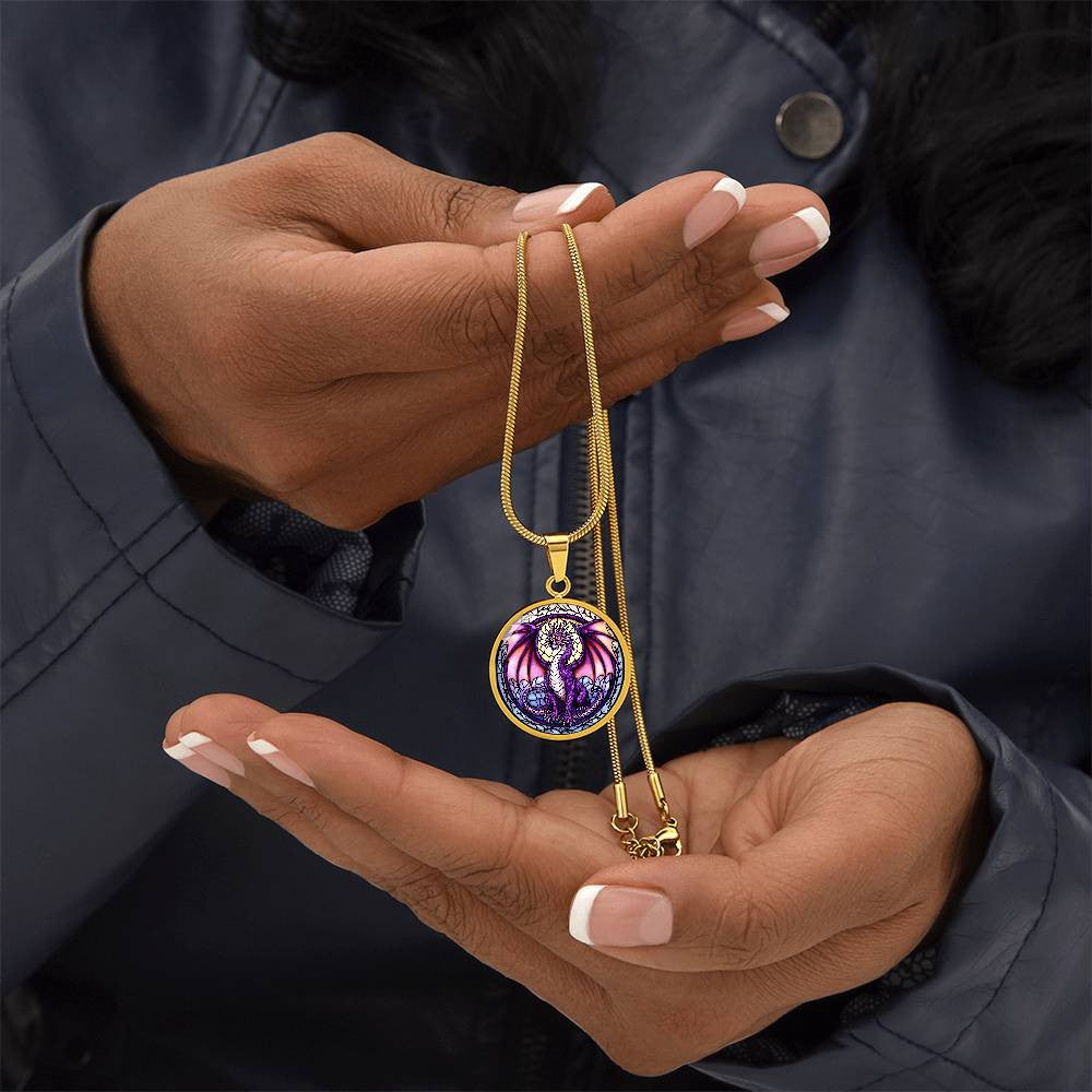 Purple Dragon Pendant Necklace-[Heartfelt Family Gift]