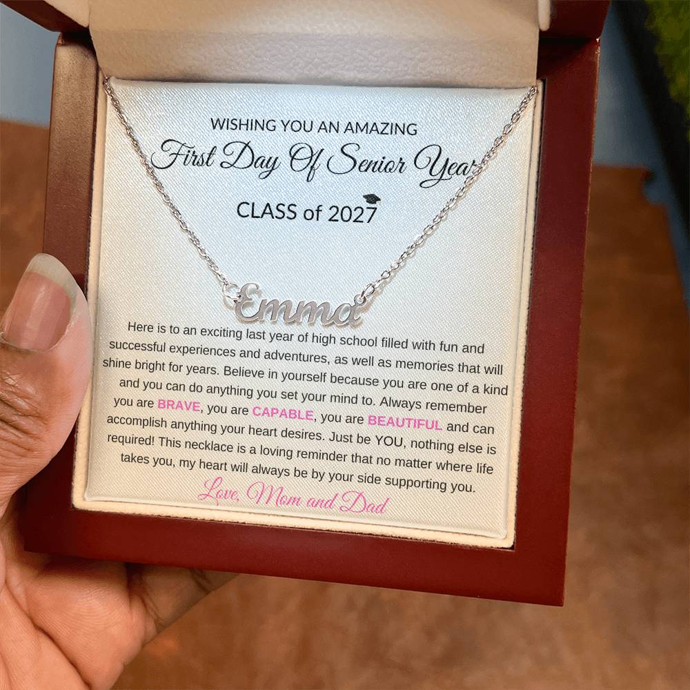 1st Day of Senior Year Class of 2027 Necklace Gift