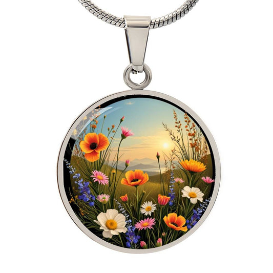 Wildflowers Engraved Necklace-[Heartfelt Family Gift]
