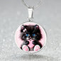 Cat heart Pendant Necklace with Engraving-[Heartfelt Family Gift]