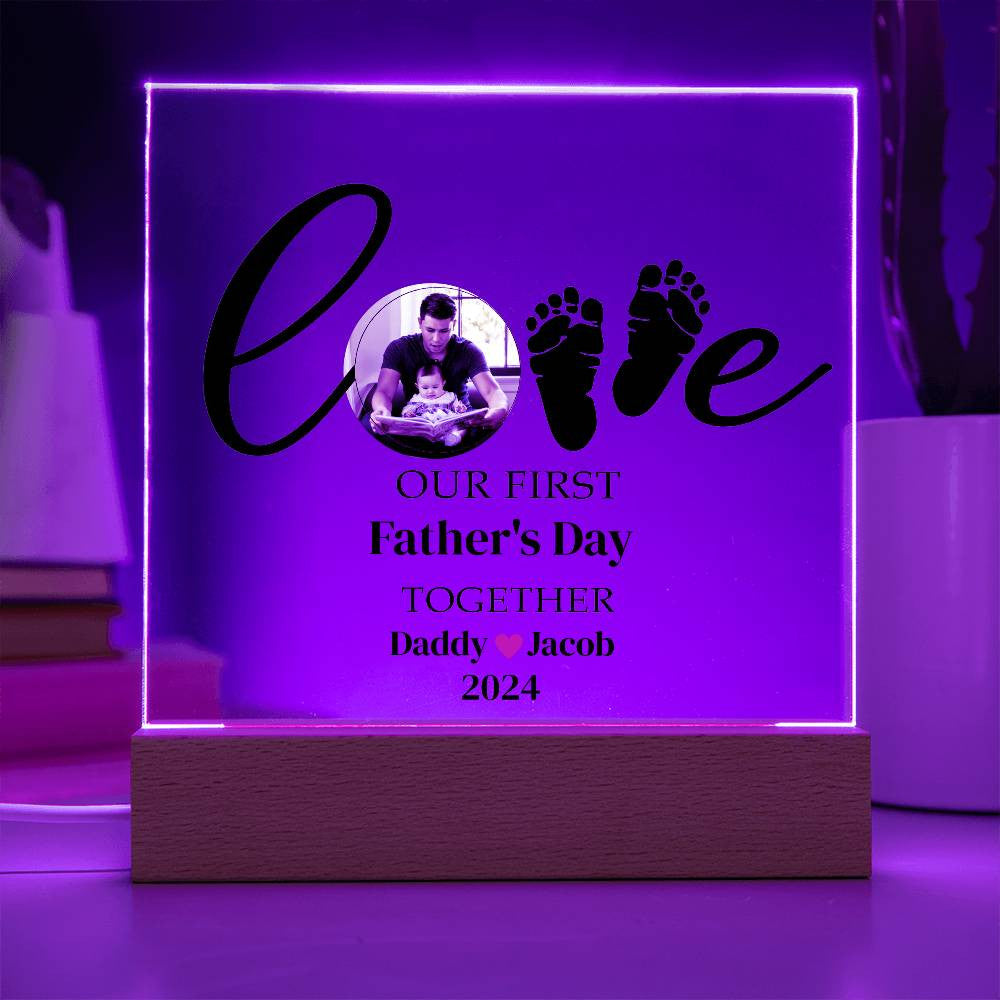 1st Fathers day  or Christmas Together  Dad Mom Plaque-[Heartfelt Family Gift]