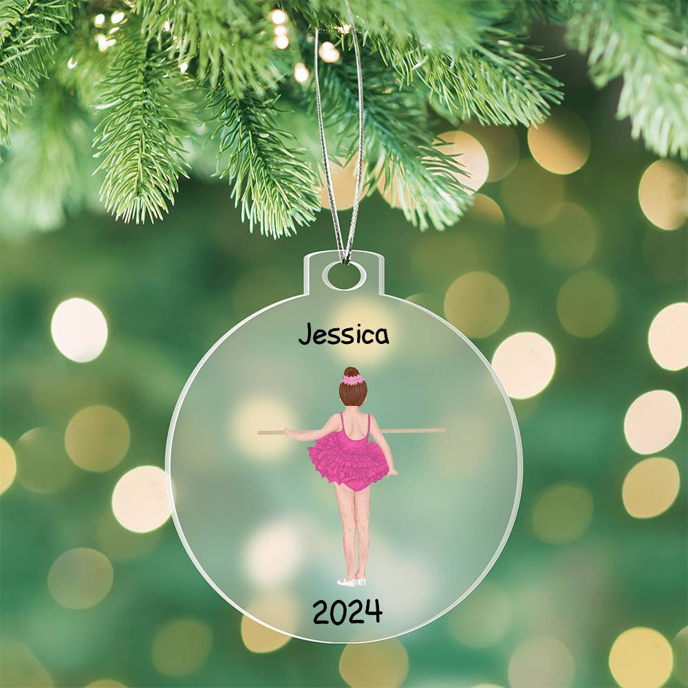 Personalized Ballerina Acrylic Christmas Ornament-[Heartfelt Family Gift]
