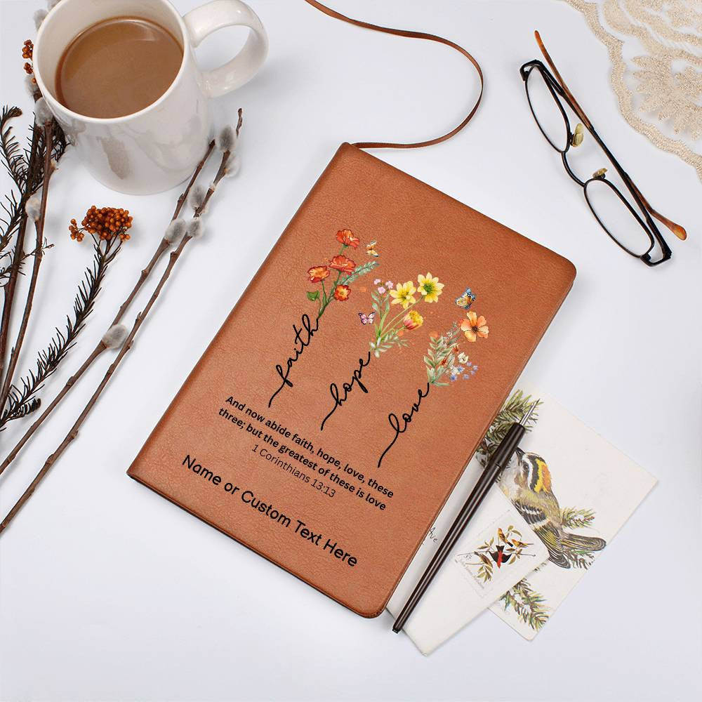 Faith Hope and Love Personalized Journal-[Heartfelt Family Gift]