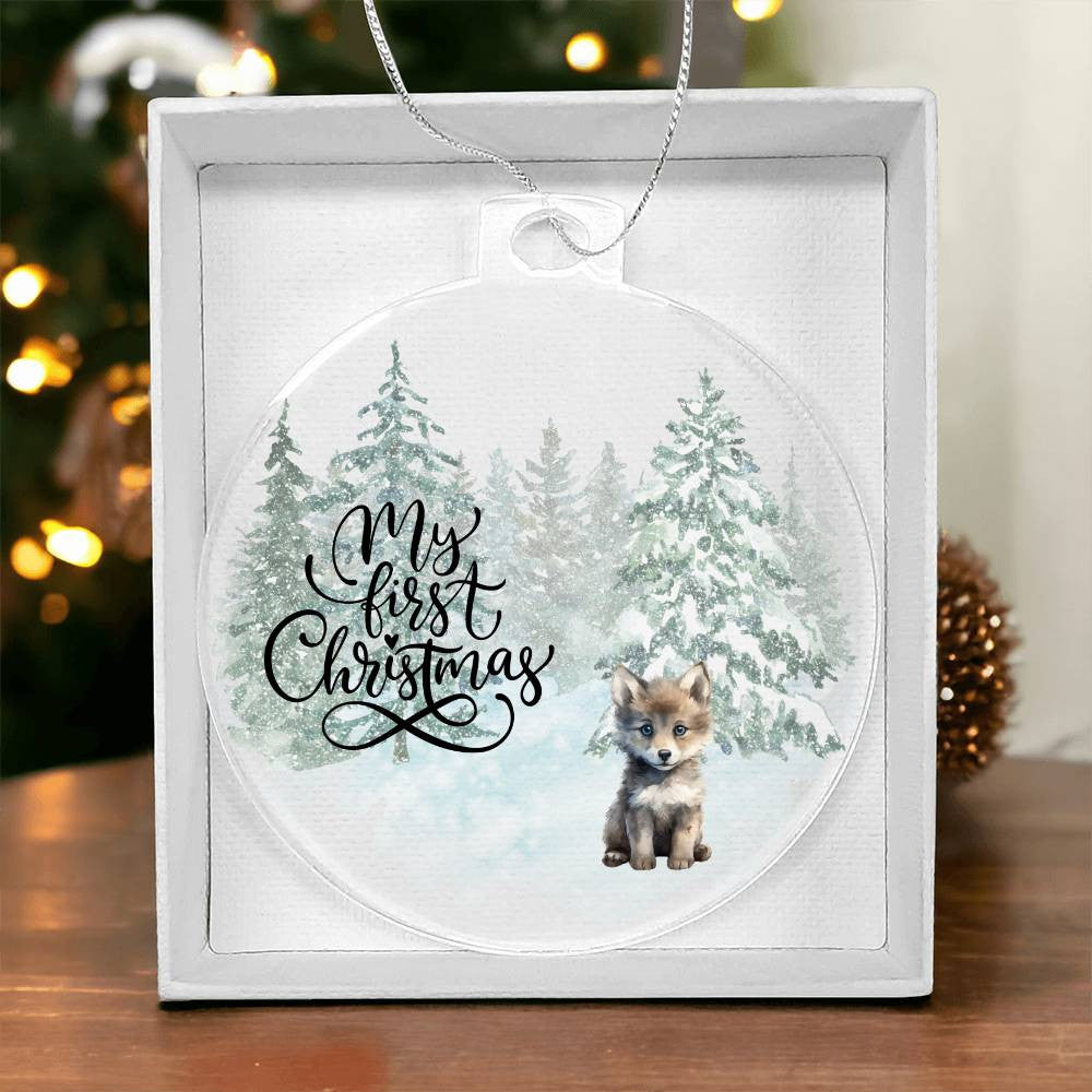 Baby 1st Christmas Fox Acrylic Ornament-[Heartfelt Family Gift]