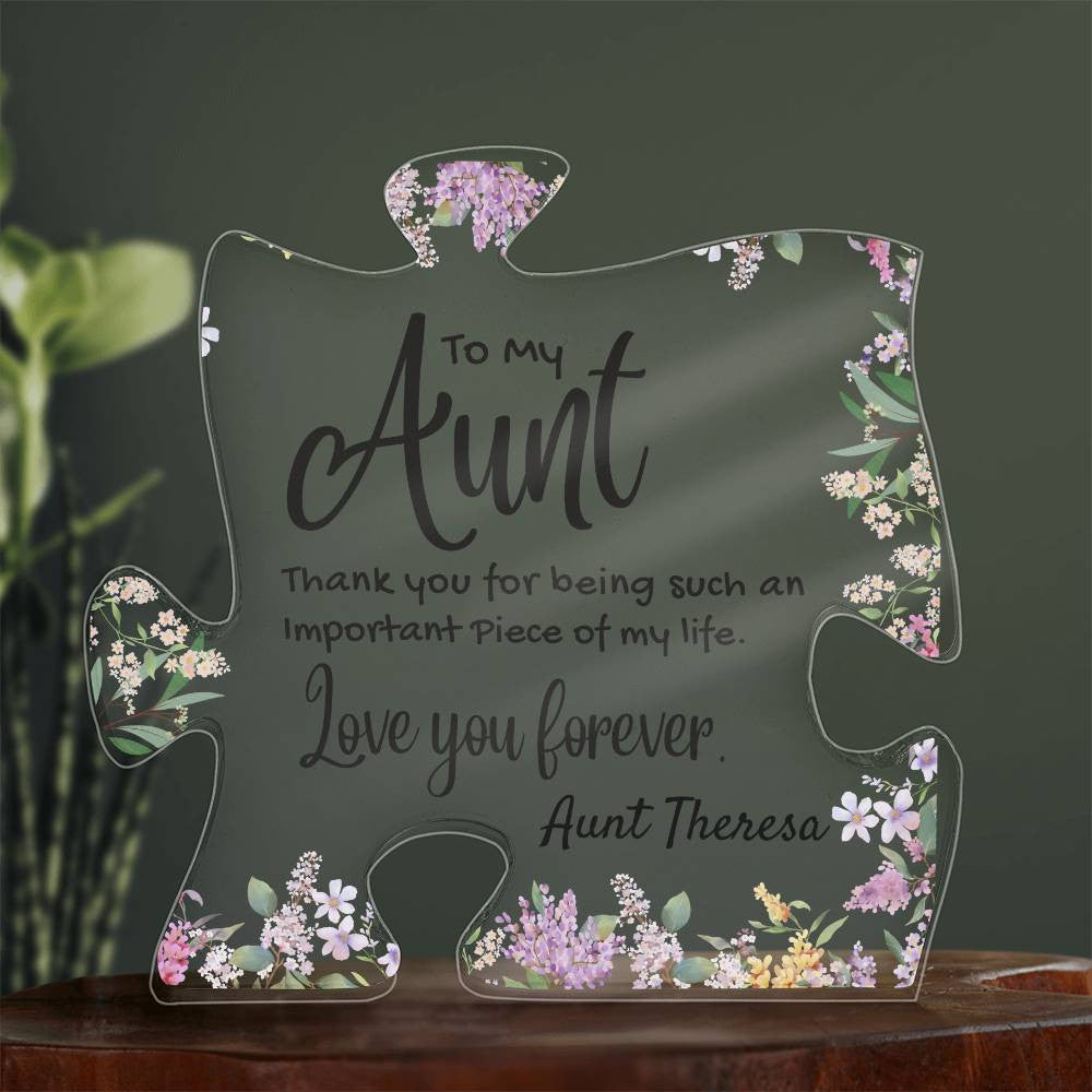 Aunt Acrylic Puzzle Plaque-[Heartfelt Family Gift]