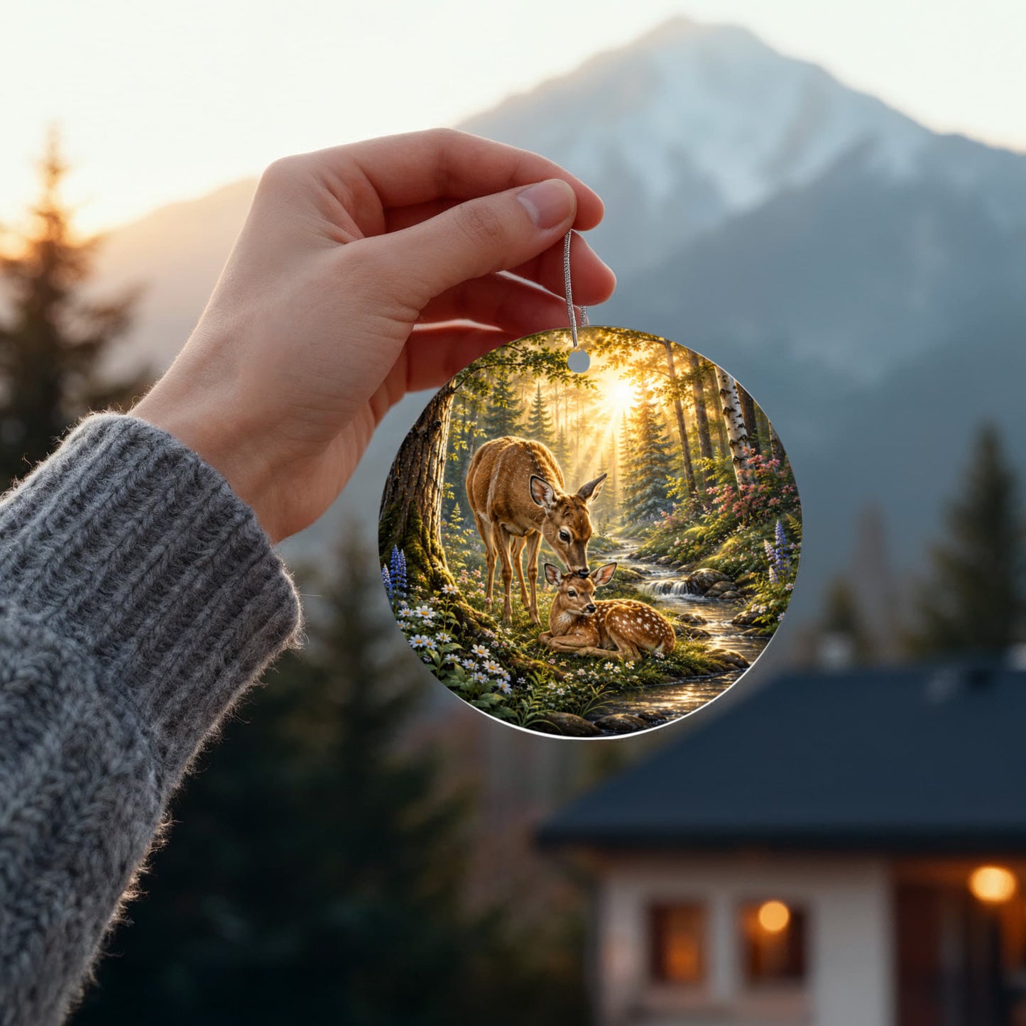 Deer Family Christmas Ornament