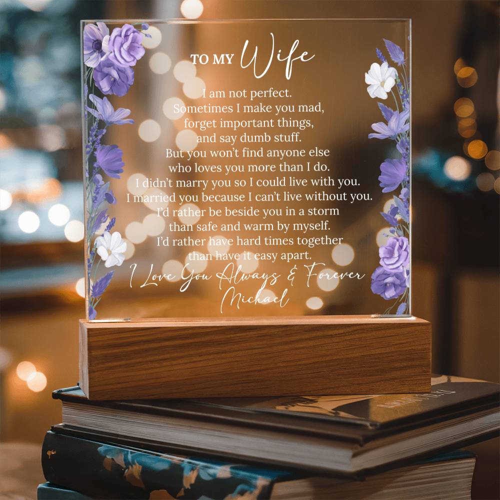 Personalized To My Wife Lighted Plaque