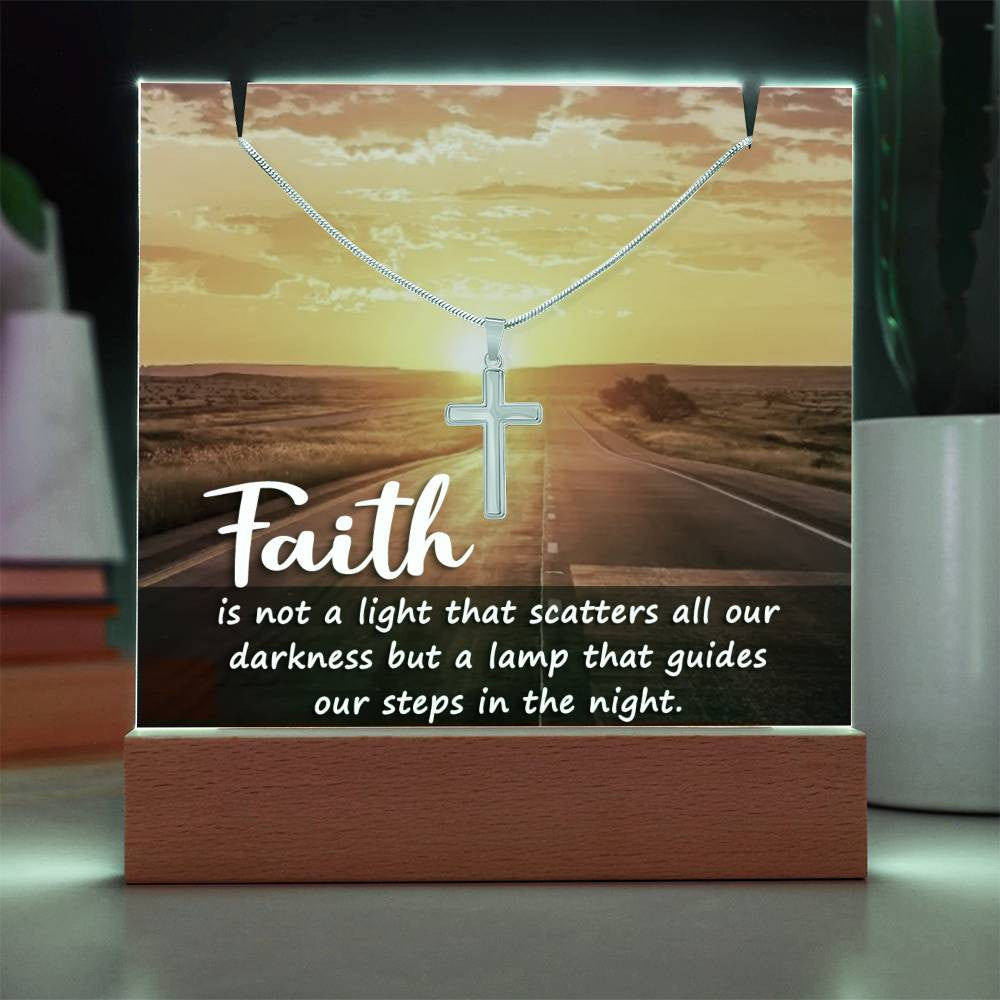 Faith is not a light Religious Plaque & Cross Gift Set-[Heartfelt Family Gift]