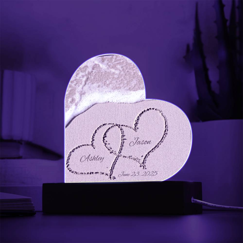 Names in the Sand Light Acrylic Sign