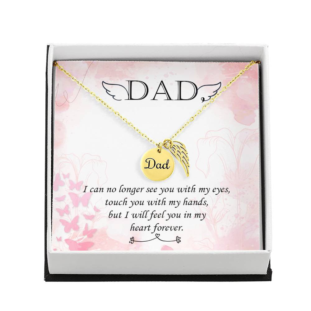 dad Memorial Necklace Angel Wing Charm-[Heartfelt Family Gift]