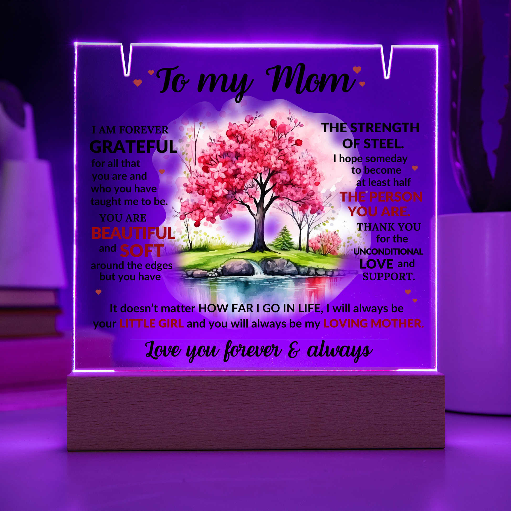 Mom Knot Necklace and Acrylic Gift Set-[Heartfelt Family Gift]