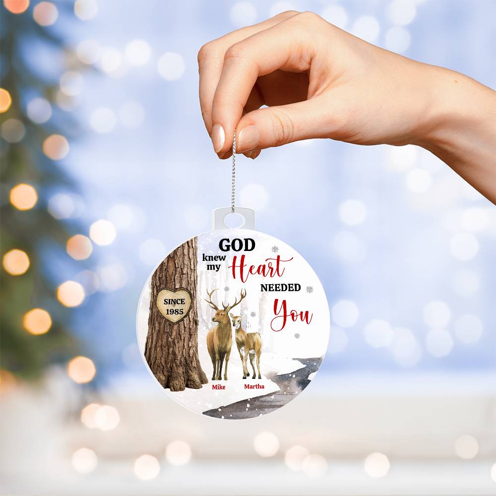 Personalized Deer Couple Ornament, Anniversary Gift for Hunting Couples